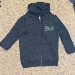 Full-zip PINK hoodie